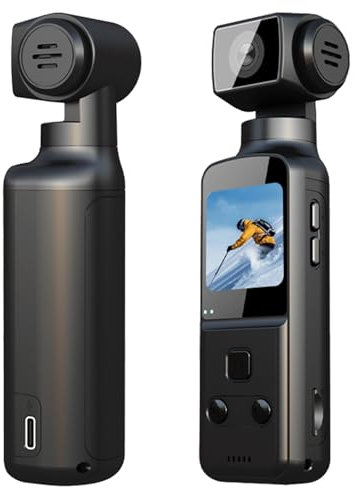 IXROAD 4K Body CAM, Camara Vlog/POV con Lente Giratoria de 270°, Cámara Corporal/Deportiva con Micrófono Externo, Clip, Tarjeta TF de 64 GB