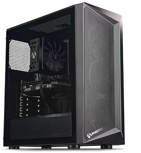 AlphaSync Prebuilt Gaming PC - AMD Ryzen 5 5600, 16GB DDR4 RAM, 1TB NVMe SSD, NVIDIA GeForce RTX 4060 8GB, Windows 11 Home - High-Performance Gaming PC for Smooth Gameplay & Streaming