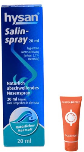Salinspray 1x 20 ml I Natürlich abschwellendes Nasenspray I hypertone Meersalzlösung I Bei Schnupfen & zur Befeuchtung der Nasenschleimhaut I Ohne Gewöhnung I Spar-Set plus Pharma Perle give-away