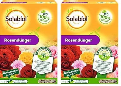 Solabiol Rosendünger mit Wurzelstimulator und natürlicher Sofort- und Langzeitwirkung, 1,5 kg Packung (Packung mit 2)