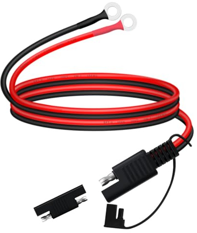 YINGAYOU Sae to O Ring Terminal Harness 10AWG 30A Battery O Ring Connectors for Car Battery Charger 12V 24V for Solar Panel, Motorcycle, Car, RV (10AWG, 2FT / 0.6 m)