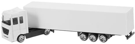 Homoyoyo Mini Alloy Container Truck Model Toy for Toddlers, White Inertia Shipping Container Car Plaything, Realistic Construction Truck Model for Boys,