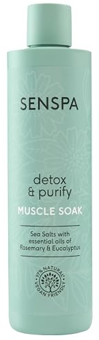 SenSpa Detox & Purify Muscle Soak – Dead Sea Salt Soak – Post Workout Recovery – Essential Oil Blend – Tension Easing/Vegan Muscle Relief for Bath – Natural Formula – 300ml