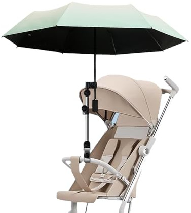 Nakazawa Sonnenschirm Kinderwagen,Universal Sonnenschutz für Kinderwagen & Buggy,UV Schutz 50+ Biegsamer Schirm mit(allmähliche Veränderung des Grüns)
