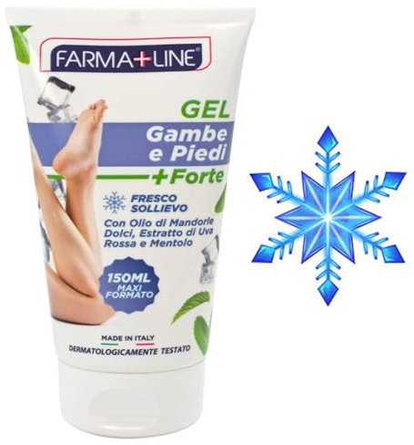 Crema Gel Gambe Pesanti e Stanche Effetto Ghiaccio Defaticante 150ml | Crema Rinfrescante con Mentolo, Olio di Mandorle Dolci - Stimola la Circolazione Sollievo per Gambe Gonfie e Piedi Stanchi