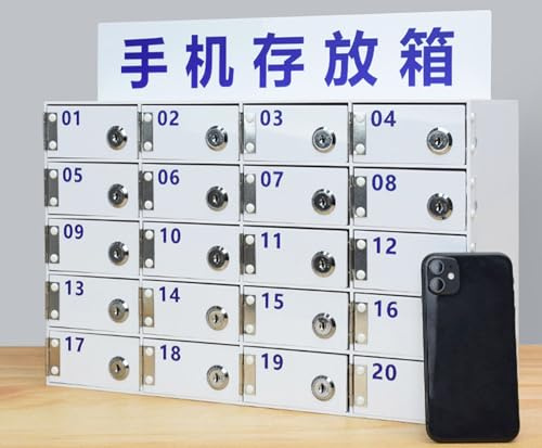 Mobile Phone Charging Stations Mobile Phone Storage Cabinet, 20/30/40/50/60/80/100 Slots Mobile Phone Storage Box, Wall Mount TV Storage (20Grids)