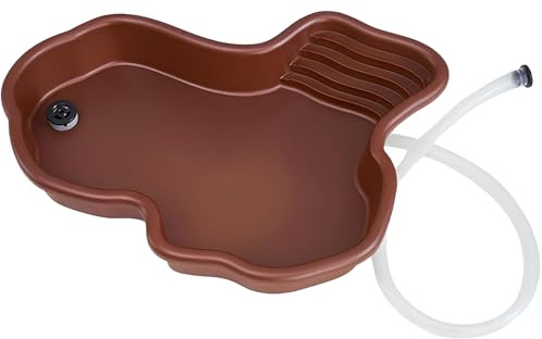 Gran Cuenco de Baño de Tortugas,Cuenco de Reptiles con Drenaje(Con manguera | Gran Cuenco de Agua de Reptil, Piscina para Reptiles Adecuado para Tortugas, Ranas Cornudas y Otros Anfibios y Reptiles(B)