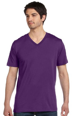 BELLA+CANVAS Unisex Jersey Short-Sleeve V-Neck T-Shirt 2XL Team Purple