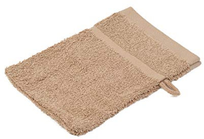 Gözze - Gant de Toilette, Lot de 4, Doux et absorbant, 100% Coton, 16 x 21 cm - Cappuccino
