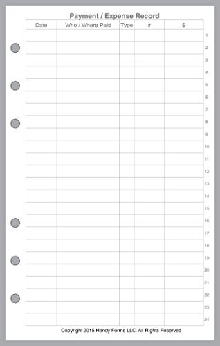Kompakte Größe für Zahlung/Ausgabenaufzeichnungen und Check, Größe und gestanzt für Franklin Covey Compact und andere Notizbücher (10,8 x 17,1 cm)