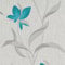 Erismann Fleur Flower Design Textured Blown Vinyl Wallpaper Teal 9730-18
