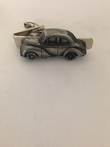 Morris Minor 2 Door Saloon Low Light ref166 pewter effect car emblem on a Tie Clip 4cm Handmade in sheffield comes with PrideInDetails gift box