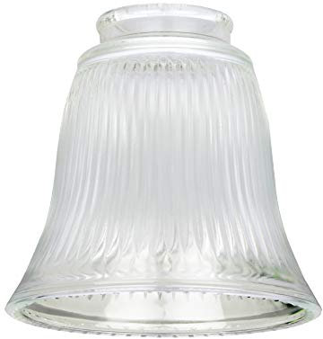 Westinghouse 8703740 Abat-jour en cloche nervurée Verre blanc, 12 cm