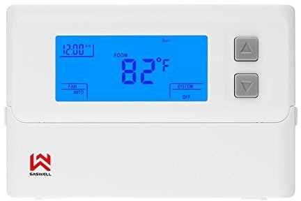 Non-programmable Thermostat, Heat Pump Thermostat 24 Volt With Backlit Digital Display For Room, ,2H/1C,Saswell T21HTW-0