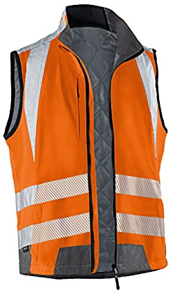 KÜBLER REFLECTIQ Weste PSA 2 – Weste mit reflektierenden Elementen und funktionalen Taschen warnorange/anthrazit Gr. XL
