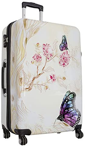 Bowatex Motivkoffer Butterfly Trolley Schmetterling Reisetrolley Groß 100Li Plus