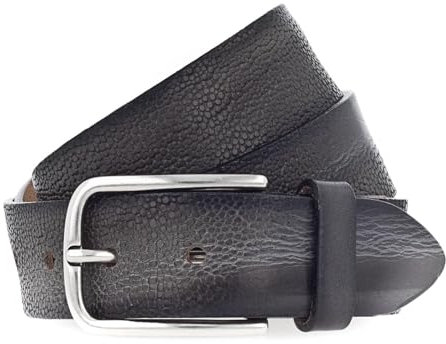 Vanzetti Damen Leder Gürtel Vollrindleder mit Rochenprägung und Airbrushkanten Damengürtel 35 mm Ledergürtel (90 cm, stahlgrau)