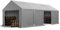 TOOLPORT Lagerzelt 4x8 m Industriezelt Unterstand PVC Plane 750 N grau mit Bodenrahmen und Dachverstärkung