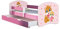 Kinderbett Jugendbett mit einer Schublade und Matratze Rausfallschutz Rosa 70 x 140 80 x 160 80 x 180 ACMA II (33 Miezekatzen, 80 x 180 cm mit Bettkasten)
