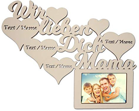 Mama Geschenke Geschenkideen Danke das es Dich gibt zum Mutter-Tag Geburtstag-sgeschenke Beste personalisiert mit Namen Gravur Bilderrahmen 10 x 15 cm Ich Wir lieben Dich