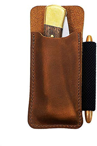 EASYANT Leather Pocket Organiser Pouch EDC Holster Belt Clip Sheath for Buck 110 Space Pen