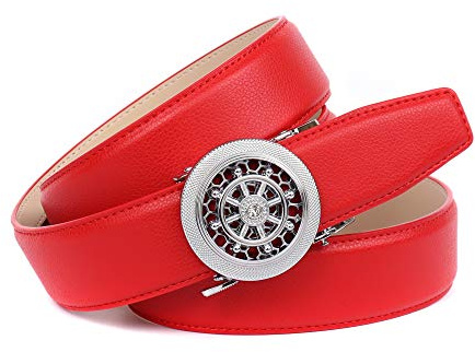 Anthoni Crown Damen Ledergürtel Gürtel, rot, 80