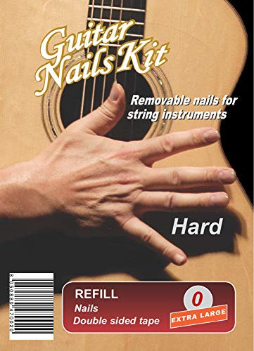 Guitar Nails REFILL Hard (0) extra groß | Nägel für Gitarre | abnehmbar | mit doppelseitigem Klebeband