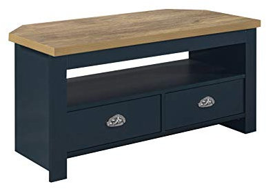 Birlea Highgate Corner Tv Unit Navy Blue & Oak Effect