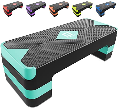GYMMAGE Aerobic-Übungs-Stepper – verstellbare Workout-Plattform, 67,3 cm Step-Deck mit 10,2 cm, 15,2 cm, 20,3 cm Höhe, Damen, Zuhause, Fitnessstudio, Cardio-Fitness