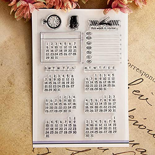 Ruluti Ewiger Kalender Muster Transparent Clear Stamps Silikon Für Den Weihnachtsmann Scrapbooking Weihnachtskartenherstellung