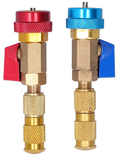 Extractor de núcleo de válvula de CA 2 uds .Extractor de aire acondicionado Válvula de bola incorporada Acoplador alto bajo Instalador de herramientas de aire acondicionado Herramienta de extracción a