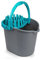 CABLEPELADO Cubo Fregona Escurrefacil, Cubo para Fregar, 31,5 cm Altura x 29 cm Fondo, Escurridor, Capacidad 14 litros, Plástico PP5, Fabricado en España, Gris y Turquesa