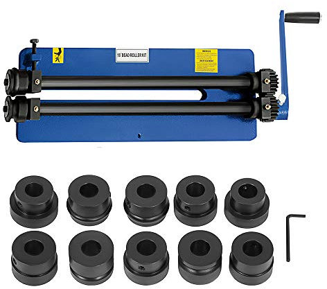 Cintreuse circulaire en tôle - 460 mm - 2 rouleaux - Machine à cintrer des tubes manuelle - Avec 3 jeux de perles rondes et 3 jeux de pas