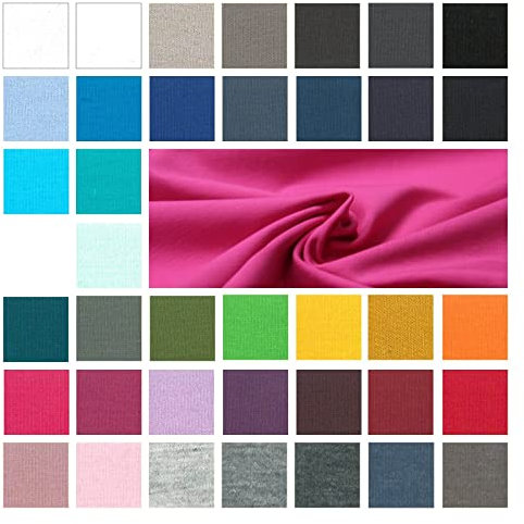 Baumwolljersey Meterware - Jerseystoff - Jersey Uni - Jerseystretch - 38 Farben - Öko-Tex 100 Kl. 1 (Babytauglich) - *** 50 cm x 148 cm ***, Farbe: 317 pink