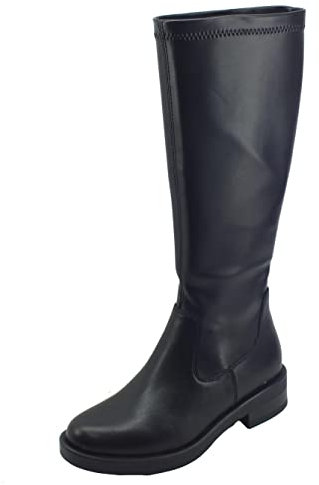 CAFèNOIR EA1706 Nero Stivali per Donna in Pelle e Pelle Elasticizzata Tacco Basso (Taglia 37)