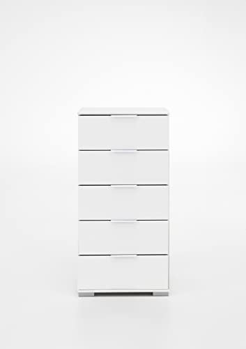 möbelando Hochkommode >Easy Plus< (BxHxT: 49x102x41 cm) in weiß - 49x102x41cm (BxHxT)