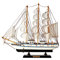 SYFUNLV Segelboot Modell Dekoration, Holz Vintage Schiffsmodell im Mediterranen Stil, 32×6×35cm Handgefertigt, für Geschenke und Schreibtisch Deko (Stil 2)