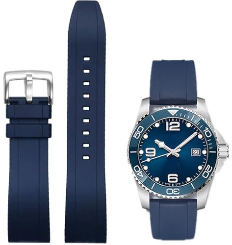 Niziruoup Uhrenarmband Fluorkautschuk 21 mm Armband mit Schnellverschluss, Weiche Langlebig Universal FKM Gummi Uhrenarmbänder Ersatzarmbänder für Herren und Damen, für Uhr, Kautschuk, Blau