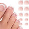 24pcs French False Toenails Tips Stick on Toenails Natural Press on Toenails Pink Short Fake Toe Nails for Women Nail Decorations (Pink)