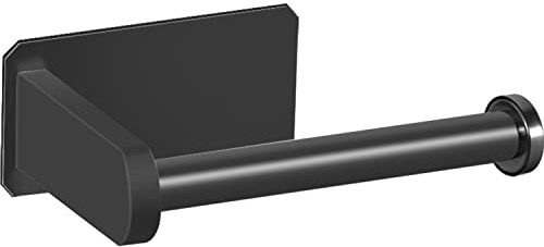 Drenky Klopapierhalter Schwarz,Toilettenpapierhalter Ohne Bohren Schwarz Edelstahl 304 WC Rollenhalter Ohne Bohren Toilet Paper Holder für Bäder und Küchen