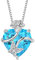 FJ Collier Papillon pour Femme Argent Sterling 925 Collier Aigue-Marine Coeur Pendentif Pierre de Naissance Mars Collier Fleur Rose Bijoux pour Femme