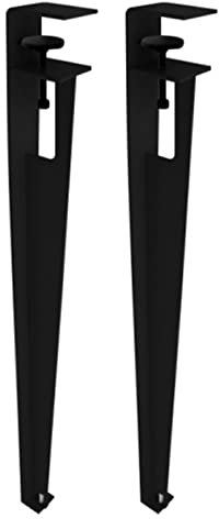 Pieds de Table Réglables en Métal,Pieds de Serrage de Table Forme de F,Pieds de Table Basse Sans Perçage,pour Console,Bureau,Salle à Manger,Pieds de Meubles de Bricolage (2pcs,Black)