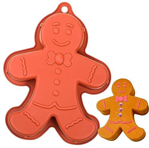 Webake Lebkuchenmann-Form, 25,4 cm, große Lebkuchen-Silikon-Kuchenform für Weihnachten, Backen, Kuchen, Kekse