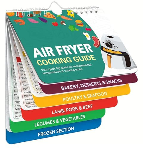 Air Fryer Cookbook Magnetic Cheat Sheet - Comprehensive Airfryer Cookbook Recipes UK, Perfect for Quick and Easy Air Fryer Rack Cooking, Over 120+ Delicious Recipes in a Handy Recipe Book