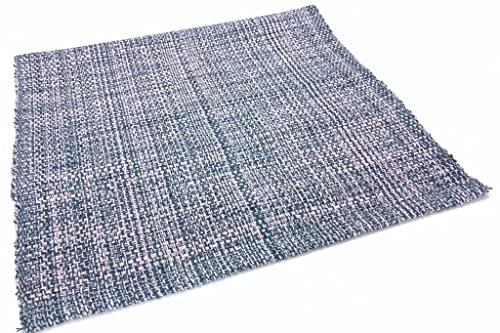 Casa Service ECOPRIME Tappeto Cotone, Lavabile, per Bagno e Cucina, Antiscivolo (50x140cm, Light Blue)