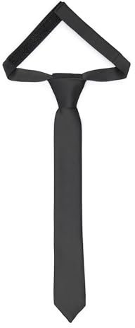 Ladeheid Cravatta per bambini per ragazzi - Look elegante opaco, Pre-legata con chiusura a strappo, Perfetta per occasioni speciali - Cravatta a clip stilosa TKM (31cm x 4cm, Nero)