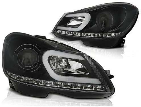 DM Autoteile 702225 Scheinwerfer Tagfahrlicht kompatibel für Mercedes C-Klasse W204 ab 2011-2014 Schwarz