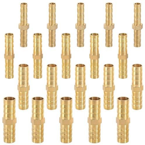 20 Pièces Raccord Durite Essence,Raccord De Tuyau Réduction Barbe En Laiton,Raccord De Tuyau De Carburant,Laiton Tuyau Barbelé Raccords,Pour Les Tubes De Trachée(6mm/8mm/10mm/12mm)