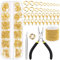 Tanstic 504Pcs 30 Feet Schmuck machen Ketten Kabel Link Kette Halskette Ketten Bulk mit Jump Rings und Lobster Clasps für Armband Halskette machen (Gold)