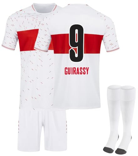 Stuttgart Fußball trikot, 23/24 Neue Hause/Auswärts Trikot für Kinder Erwachsener, Fussball Trikot Shorts Socken anzug Jungen Herren